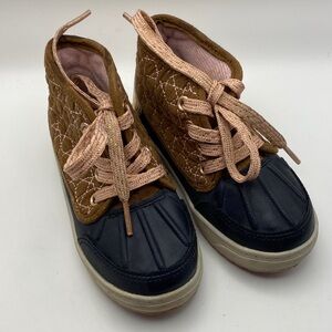 OshKosh B'gosh Quilted Brown and Black Kids Boots